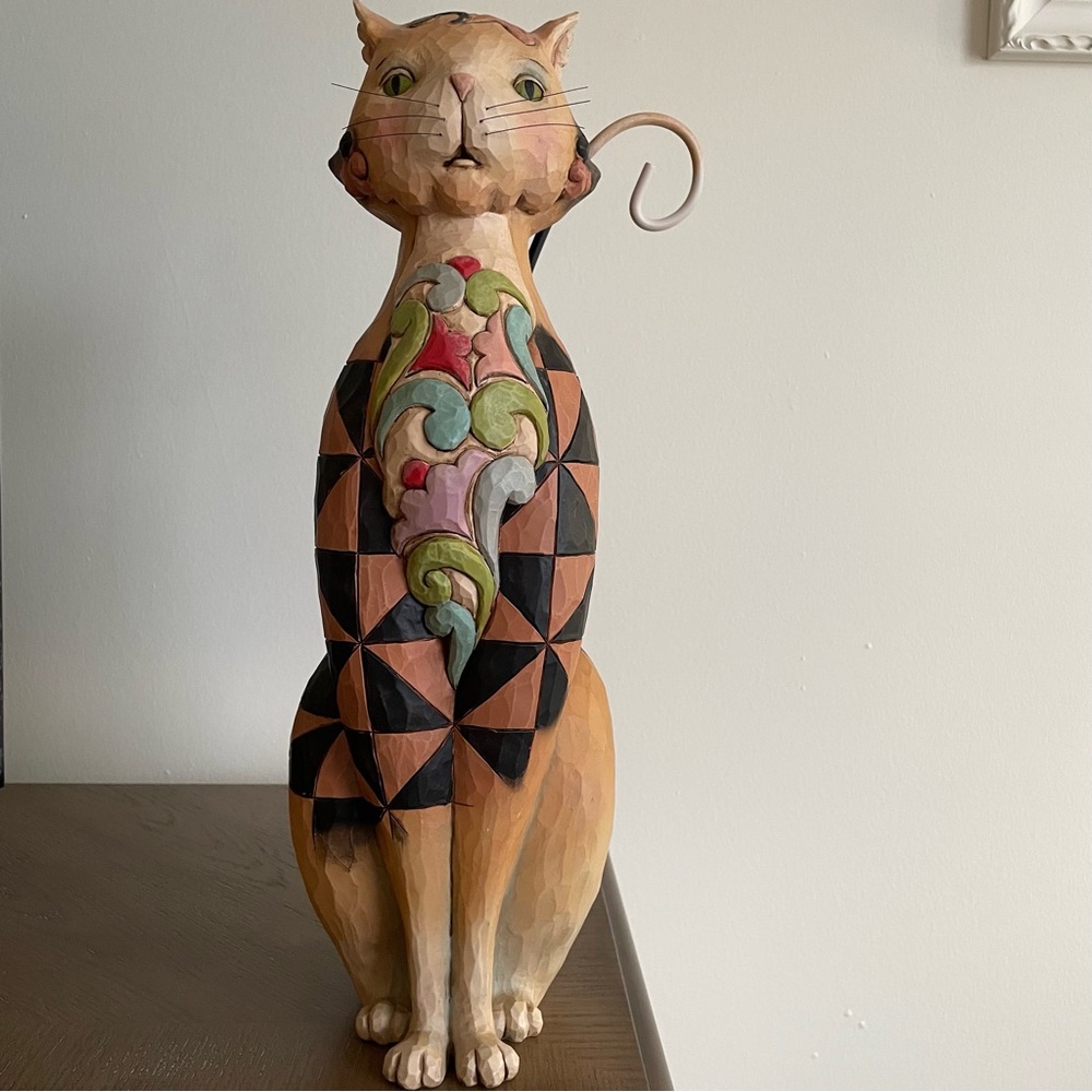 Jim Shore Heartwood Creek Cat Statue/Figure #4016375 -Garden Or Indoor 19” Tall